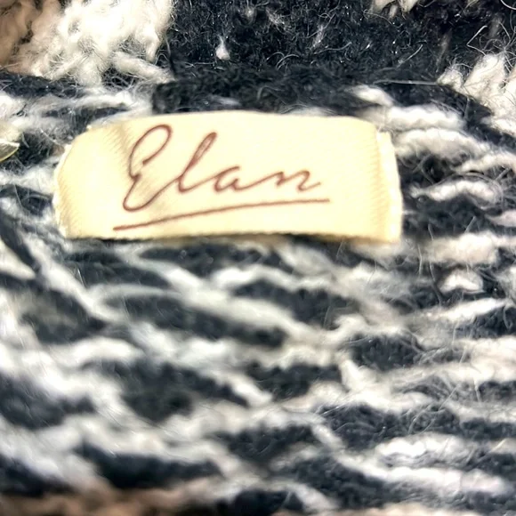 ELAN Houndstooth SWEATER Chunky Cowl Neck Balloon Slouch Sleeves Size MEDIUM - Picture 6 of 9